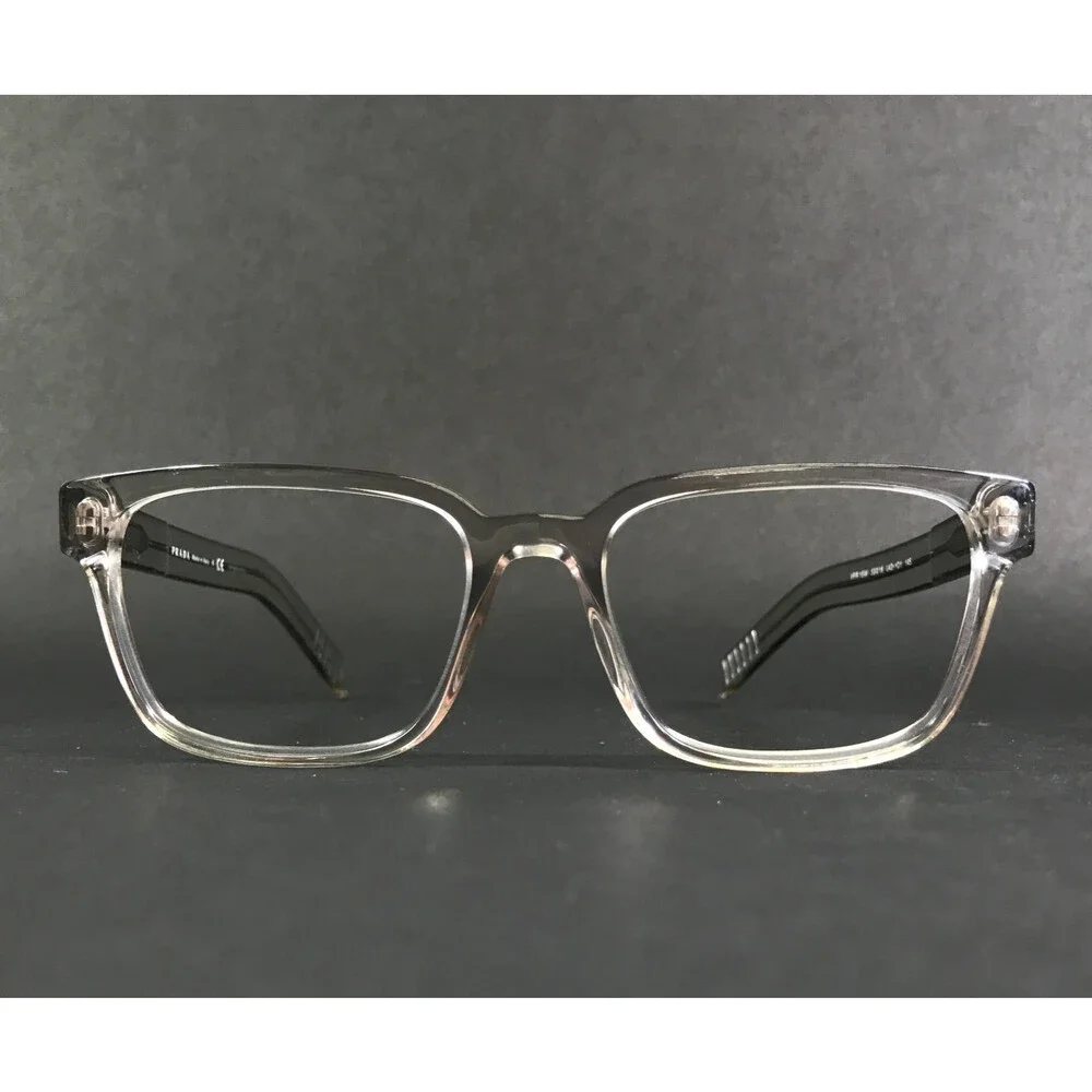 Prada Eyeglasses Frames VPR15W U43-1O1 Crystal Clear Squre Full Rim 53-18-145